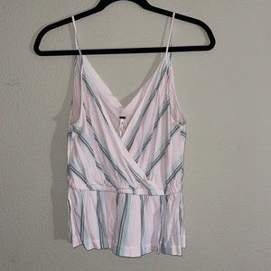 Free People Pink Psychedelic Stripe Tank Sz S Pink Gray and Blue elastic waist.